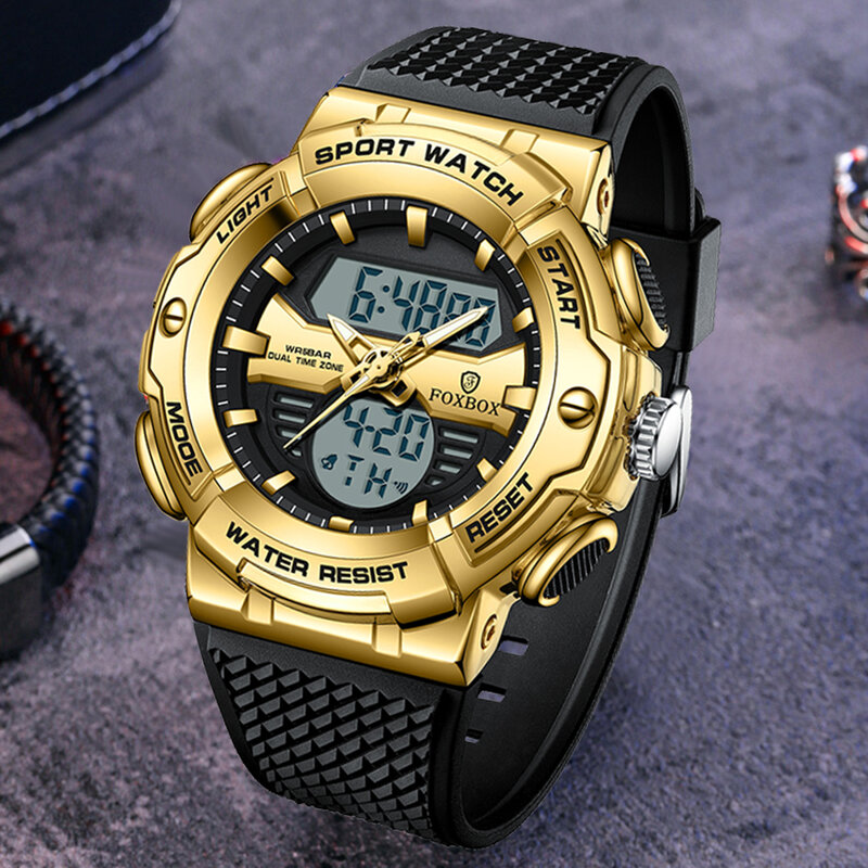 LIGE Watch For Men FOXBOX Top Brand Luxury Men Watch Fashion 50M Waterproof Military Quartz Wristwatches Relogio Masculino+BOX