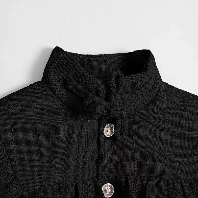 Jaket bulu angsa untuk wanita, jaket musim dingin motif bebek warna hitam selutut, jaket jaket roti panjang selutut
