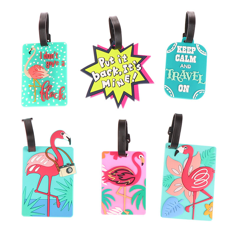 1PCS Creative Cartoon Luggage Tag Suitcase Fashion Style Silicon Luggage Name ID Address Label Portable Travel Accessories Label