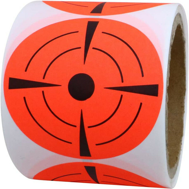 Target Pasters 3 Inch Round Adhesive Shooting Targets Target Dots  Fluorescent Red and Black (3 inch, Fluorescent Red)