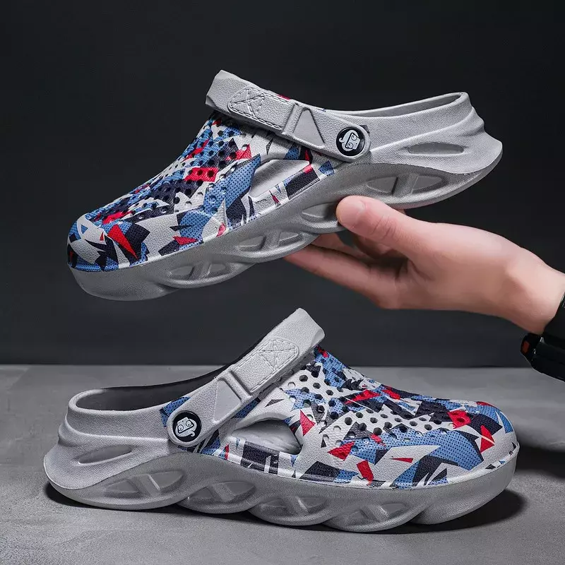 Sepatu Musim Panas Pria 2023 Sandal Pria Bersirkulasi Antiselip Sepatu Taman Pria Sandal Pantai Kasual Zapatos