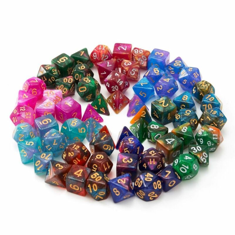 New Acrylic Table Game Opaque Polyhedral Dices 7Pcs Multifaceted Digital Dice Set for DND Dice Tabletop Role-Playing Game
