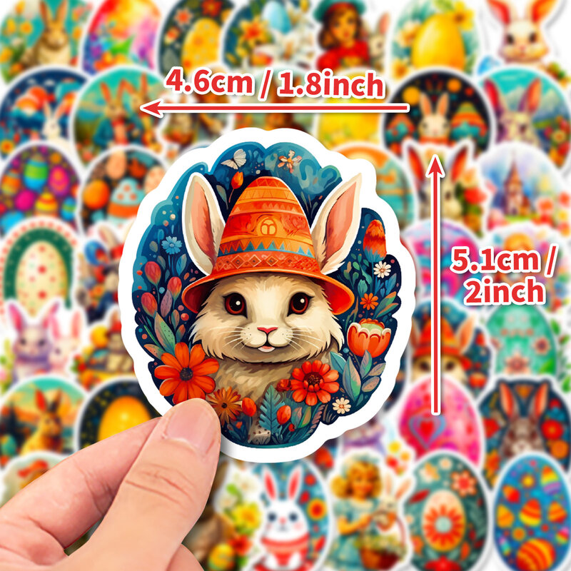 50pcs Easter Bunny Series Graffiti Stickers for Luggage Phone Cases Laptop Helmets Skateboard Decorative Stickers DIY Toys