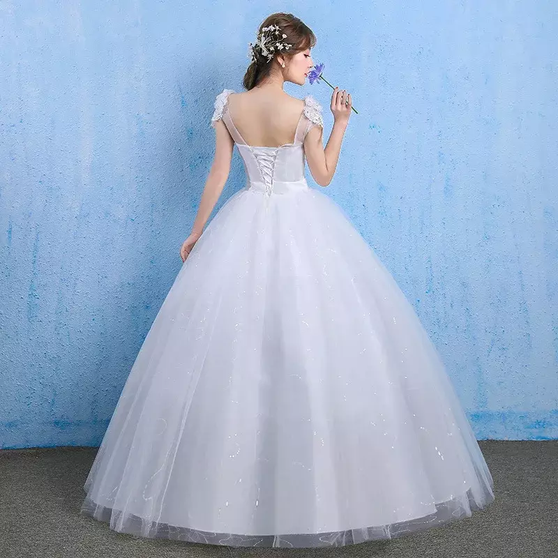 GIYSILE Korean Style Floor Length Wedding Dress Large Size Formal Dress Romantic and Luxurious Wedding Dresses for Women Dresses