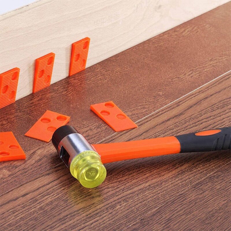 Laminate And Wood Flooring Installation Kit Spacers, Tapping Block, Pull Bar And Fiberglass Handle Mallet 43PCS Easy Install