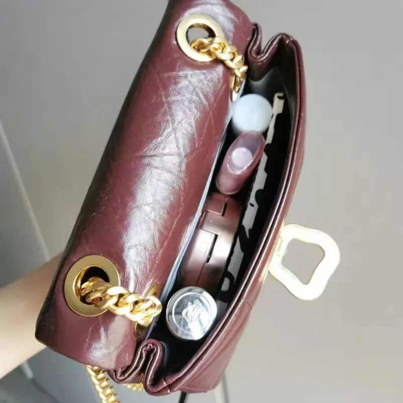 Songmont borsa da donna media piccola al cioccolato borse moda borsa a tracolla personalità catena borsa a tracolla da donna