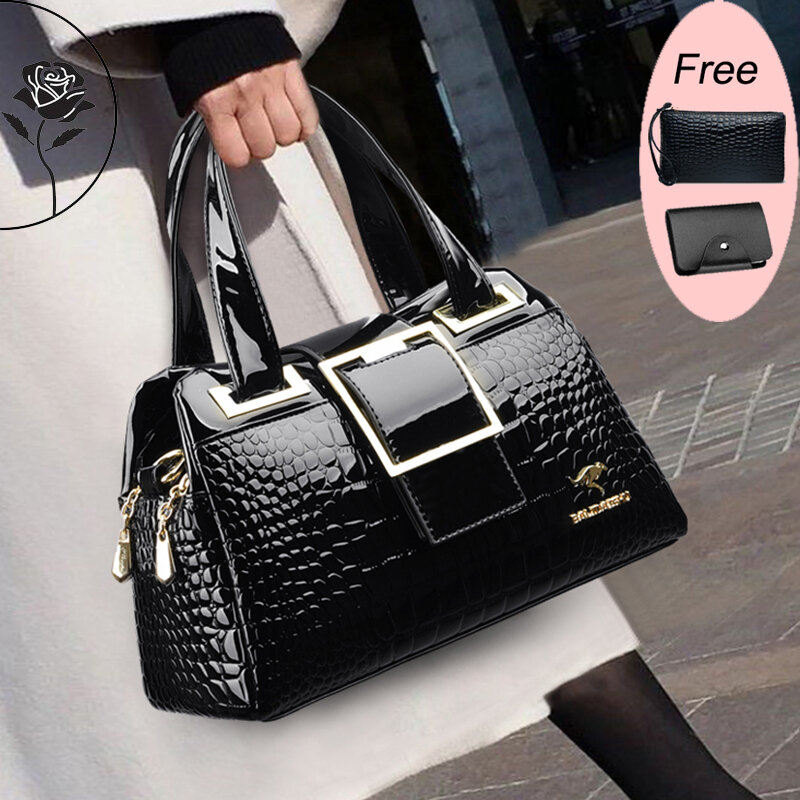 Luxury Designer Handbag Brand Crossbody Bags for Women 2023 New Crocodile Pattern Leather Shoulder Bags Casual Tote Bag Bolsos