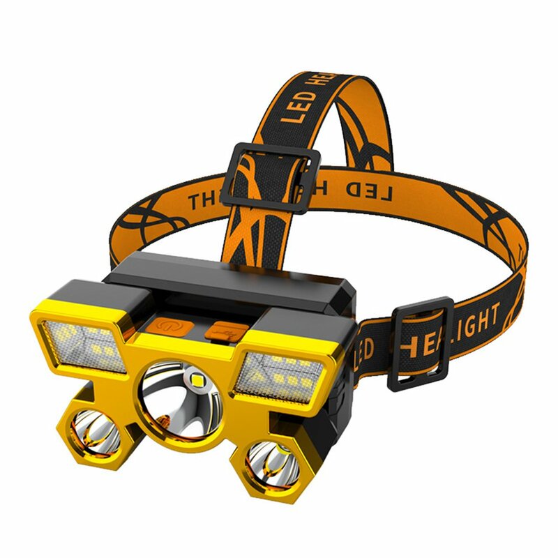 2021 Hot 5 LED With Built-in 18650 Battery USB Rechargeable Portable Flashlight Lantern Headlamp Outdoor Camping Headlight