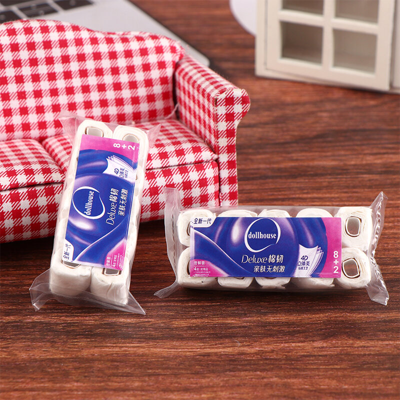 1PC Dollhouse Miniature Paper Towel Roll Model Roll of Tissue Home Decor Toy Doll House Accessories Kids Pretend Play Toys