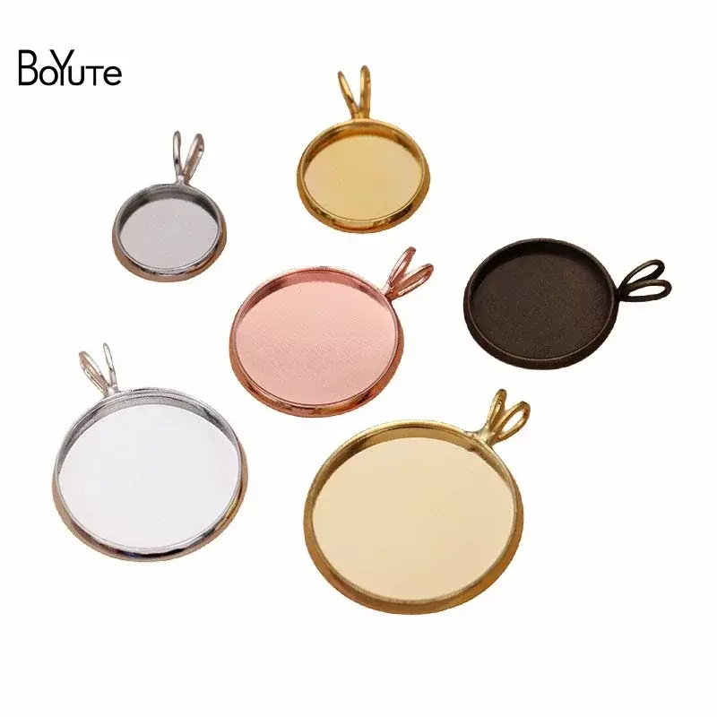 BoYuTe (50 Pieces/Lot) Round 10-12-14-16-18-20MM Cabochon Base Settings Blank Pendant Base Diy Jewelry Accessories