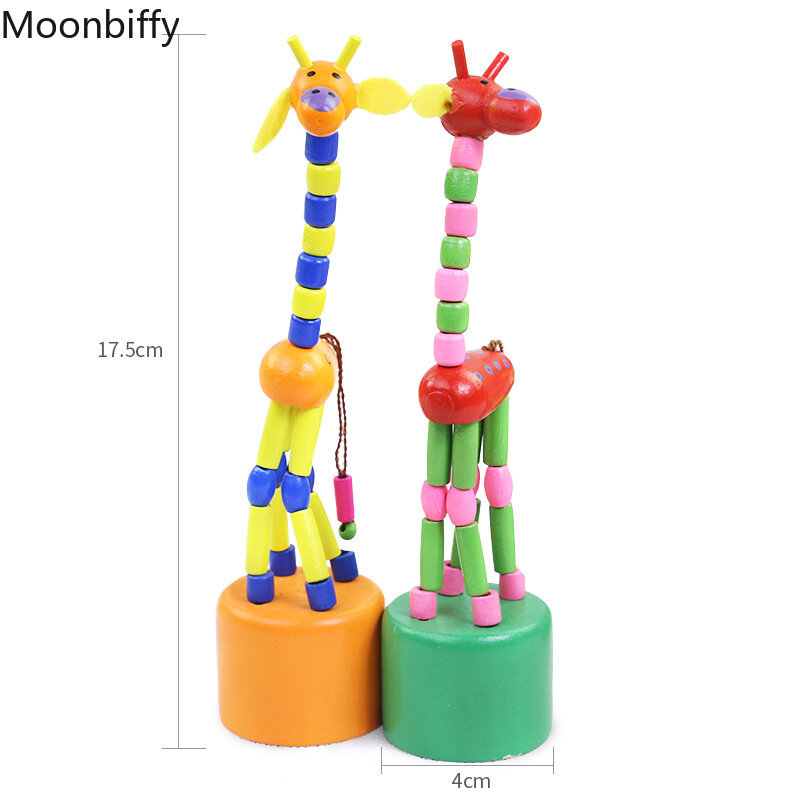 Jouets en bois Montessori pour enfants, exercice d'apprentissage précoce, matériaux flexibles pour les doigts de bébé, cadeau de jouet girafe, 1PC