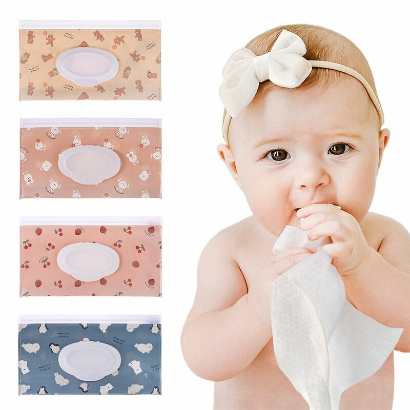 Flip Cover Wet Wipes Bag Carrying Case With Buckle EVA Wet Wipe Pouch Tissue Box Outdoor