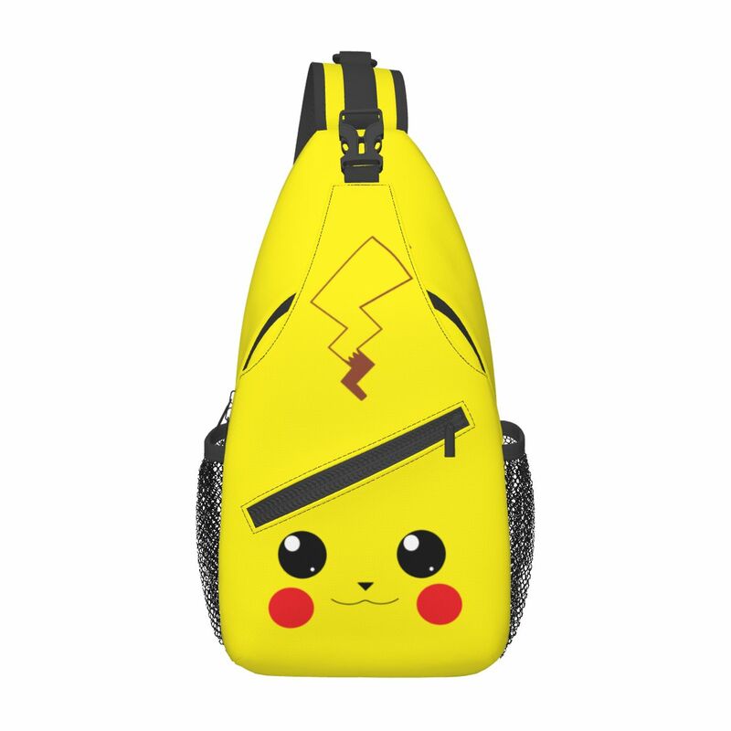 Słodkie akcesoria torba ze sznurkiem Pikachu stylowe dla mężczyzn kobiet Pokemon torba na klatkę piersiowa