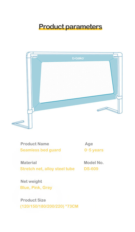 Clôture de lit de sécurité réglable pour bébé, rail de chevet pour enfants, gardes de lit, ascenseur anti-chute, vente en gros, R64.S