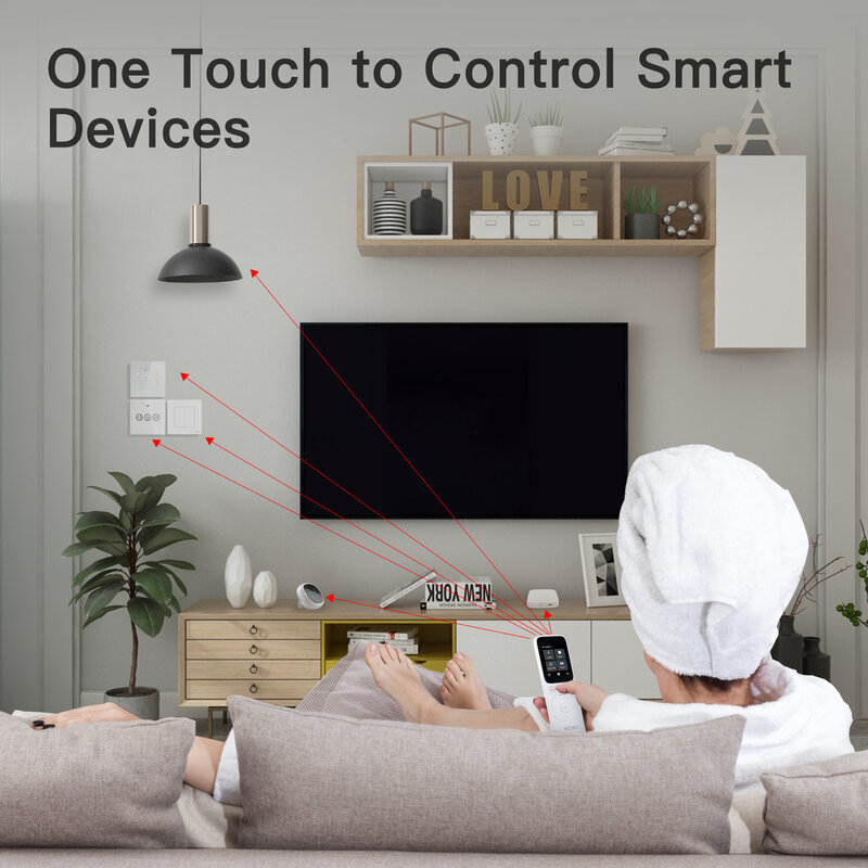 MOES Wifi Tuya inteligentny centralny Panel sterowania bezprzewodowy ekran dotykowy ręczny IR pilot zdalnego sterowania do urządzenia domowego