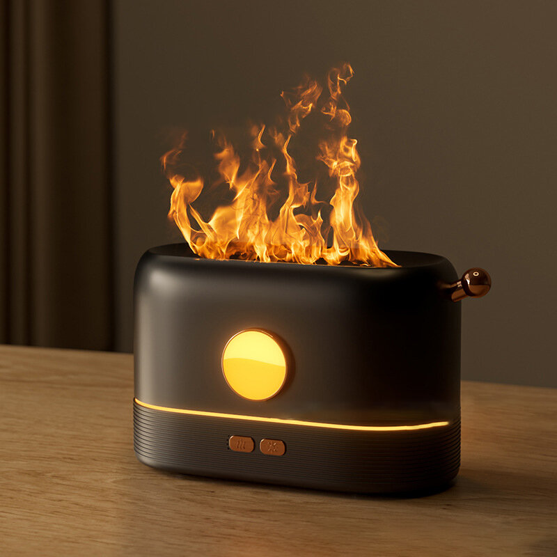 3D จำลอง Flame Humidifier เดสก์ท็อปอัตโนมัติสเปรย์ Diffuser USB Moisturizing Humidifier Essential น้ำมันเครื่องพ่นอโรมา