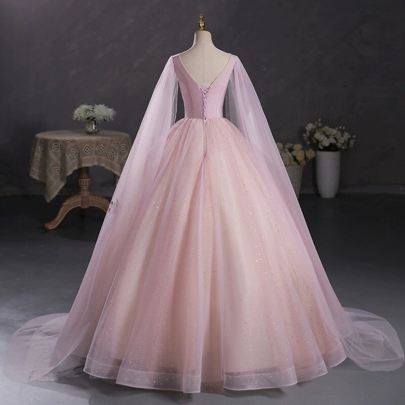 Pink Ball Gown Quinceanera Dresses Tulle Appliques Prom Birthday Party Gowns Formal Vestido De Anos 15 Sweet 16