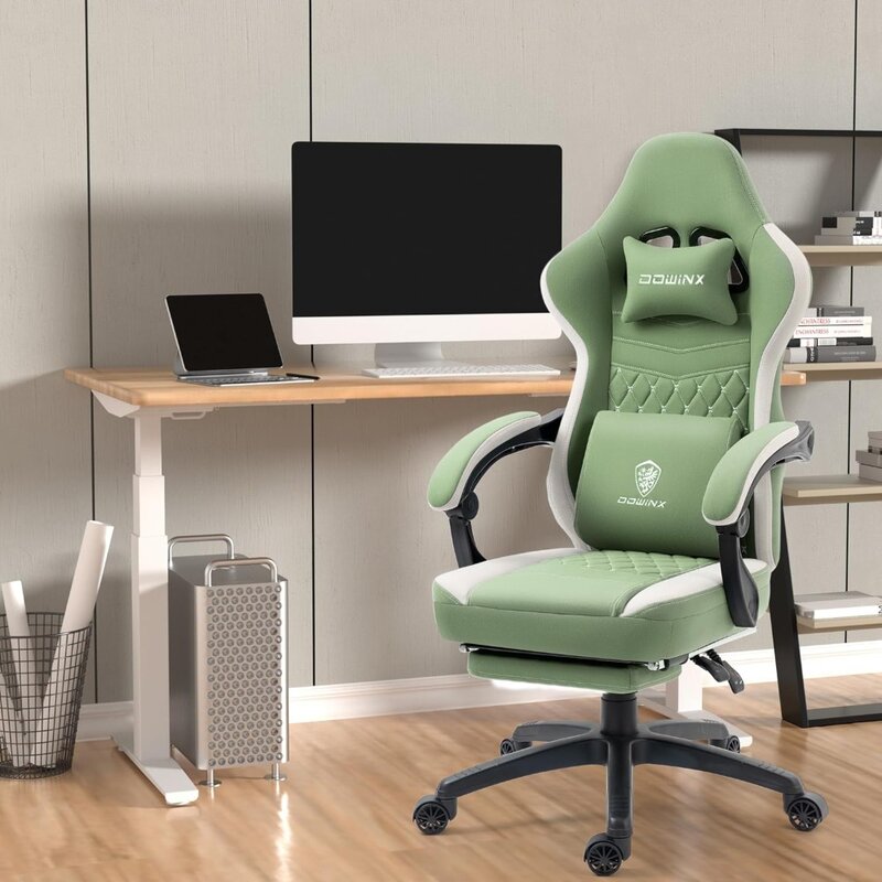 Dowinx Gaming Stuhl atmungsaktiver Stoff Computers tuhl mit Taschen feder kissen, bequemer Bürostuhl mit Gel polster