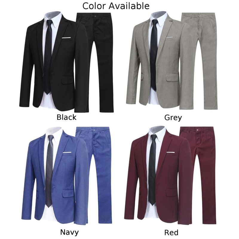 Uomo formale 2 pezzi completo moda nuova Boutique Business Dress matrimonio sposo vestito cappotto blazer pantaloni abiti Set di abbigliamento