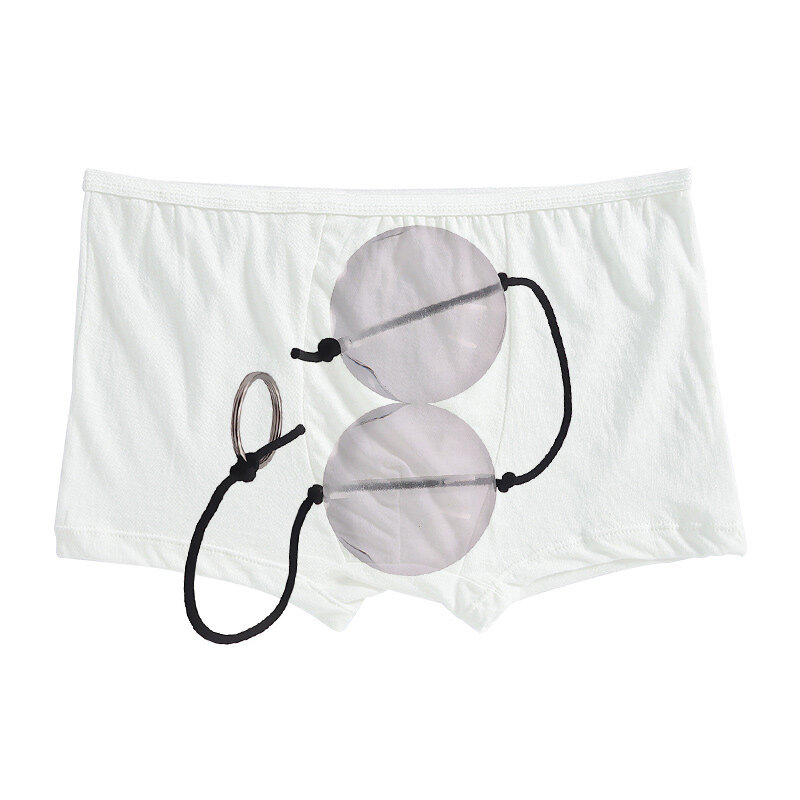 Pakaian dalam bola bokong dewasa uniseks, bola perangkat Chastity transparan ganda lubang punggung kebugaran Mode Lingerie latihan Apprarel