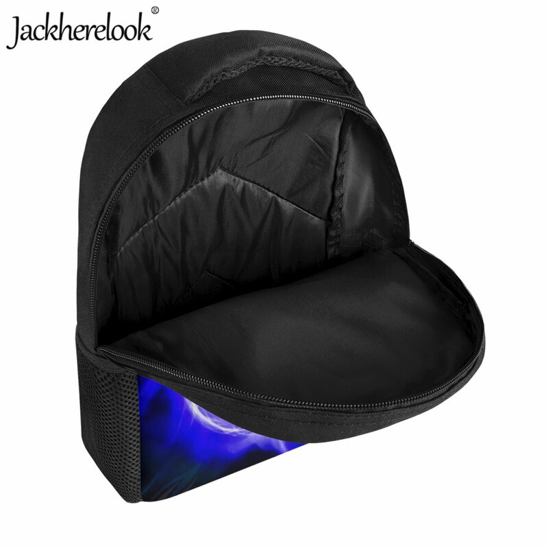 Jackherelook-mochila escolar para niños, morral deportivo con estampado de llamas y baloncesto, a la moda