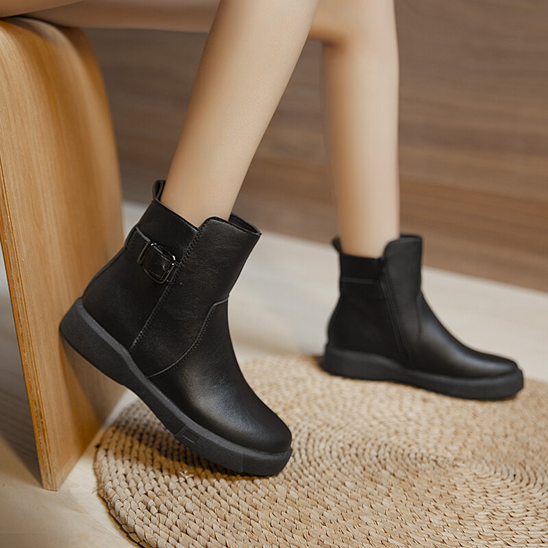 أحذية كاحل جديدة للخريف للنساء ، أحذية عصرية سهلة الارتداء للشتاء مخملية للنساء ، أحذية تشيلسي ، بوتاس دي موجر