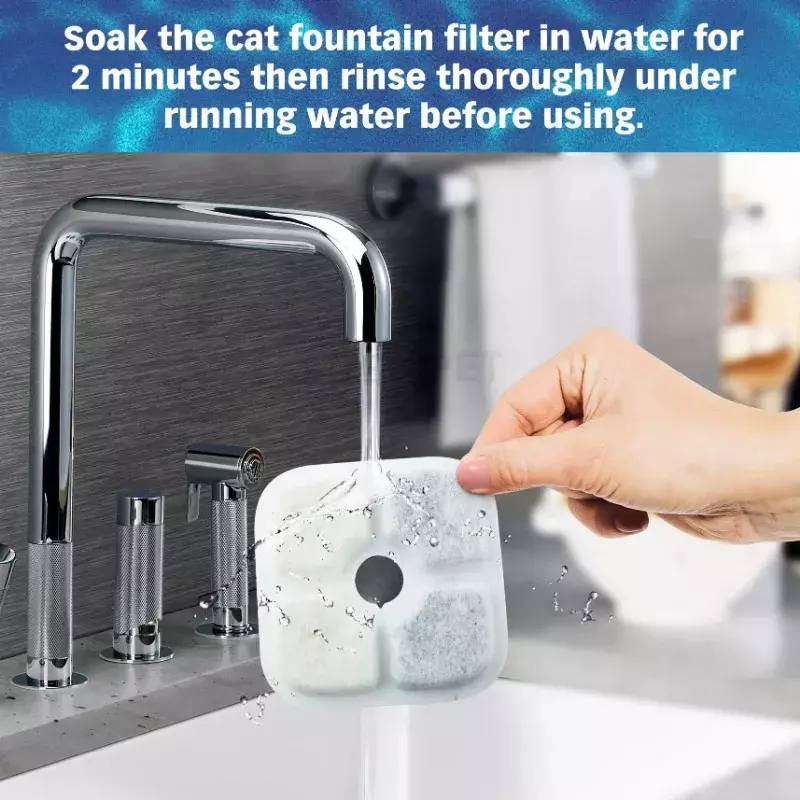 Filtri per l'acqua Cat originali da 12 pezzi compatibili con il sistema di tripla filtrazione della fontana d'acqua Catit PIXI per l'erogatore d'acqua PIXI