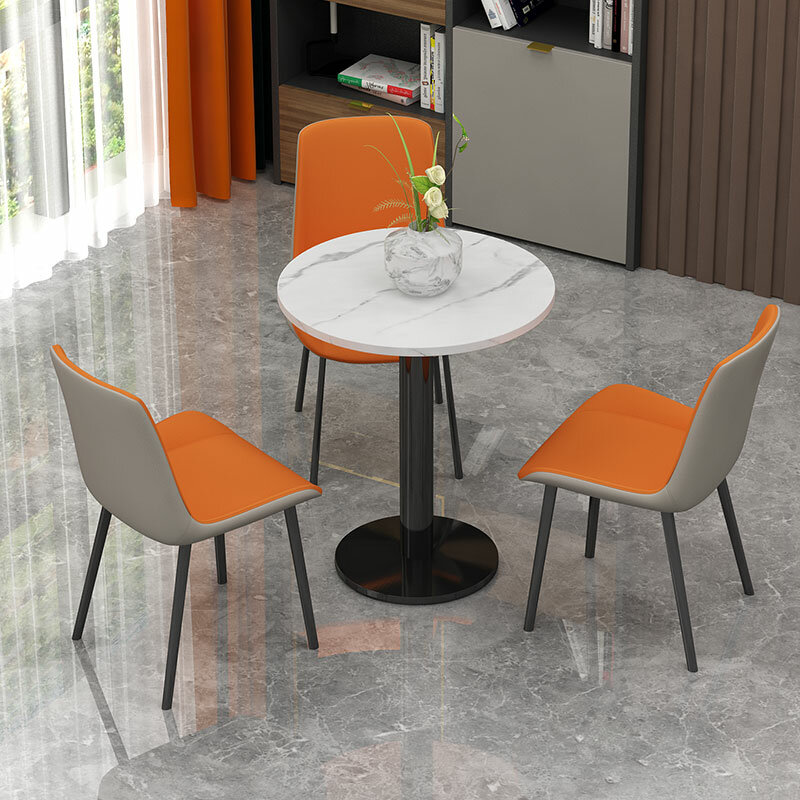 Mesa de café móvel de luxo para sala de estar, cadeiras brancas, mesa de café de pedra, móveis funky, design moderno, frete grátis