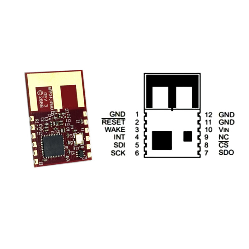 Módulo Transceptor Zigbee, MRF24J40MA-I/RM, IEEE 802.15.4, 2.4GHz