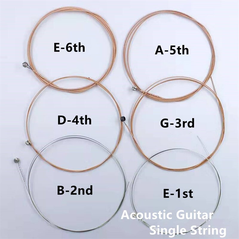 Cuerdas de guitarra acústica E B G D A, medidores de cuerda individuales, cuerdas de guitarra de repuesto de acero inoxidable, 012, 014, 024, 027, 035, 040