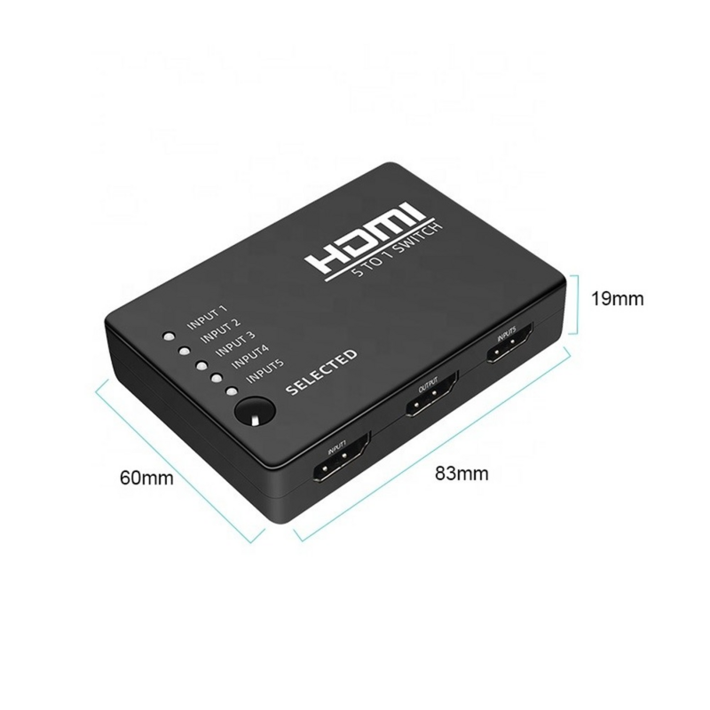 HDMI-Kompatiblen Switch 5 Port Wireless Remote Splitter 1080P 5 In 1 Aus 4K Adapter für XBOX 360 PS3 PS4 Android HDTV Switcher