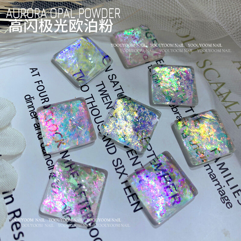 1 Box Aurora Opal Nagel Pailletten Pulver Gradient ultra dünne Eis kristall verträumte Wolke Brokat Pulver Glimmer Pulver DIY Nagel dekoration