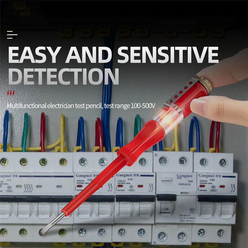 B07 Bezkontaktowa izolacja Elektryk Test Pen Tester obwodów świetlnych 100-500V 2.5mm Płaskie ostrze wkrubokręt Detektor napięcia Pen