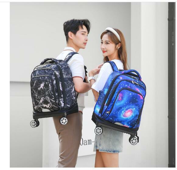 Школьный рюкзак на колесиках, водонепроницаемая сумка на колесиках для школы и путешествий, чемодан на колесиках