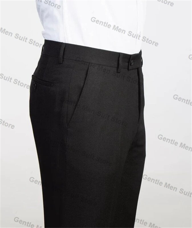 Czarny zestaw garnitury męskie z koralikami 2-częściowy blezer + spodnie bawełniane bal pan młody smoking ślubny płaszcz w niestandardowym rozmiarze formalny strój kurtka biurowa
