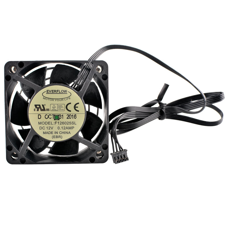 F126025SL 6cm 60mm cooling fan 60x60x25mm DC12V 0.12A 4pin Cooling fan for H380 LED Grow Light HTPC CPU graphics card