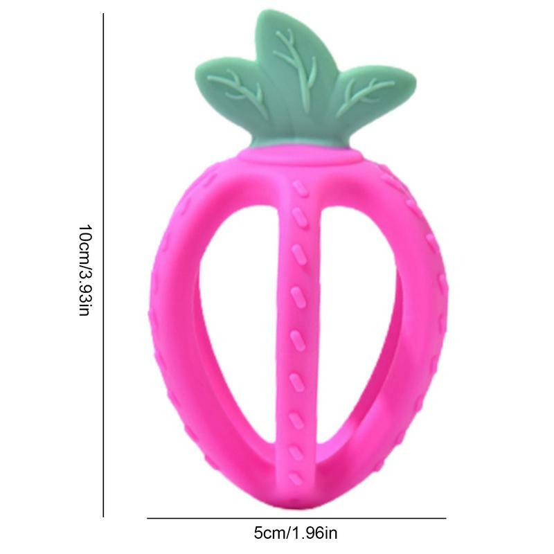 Mainan Gigit Bayi, gigitan bayi buah menenangkan terbuat dari mainan kunyah Molar silikon kelas makanan latihan fleksibilitas bayi