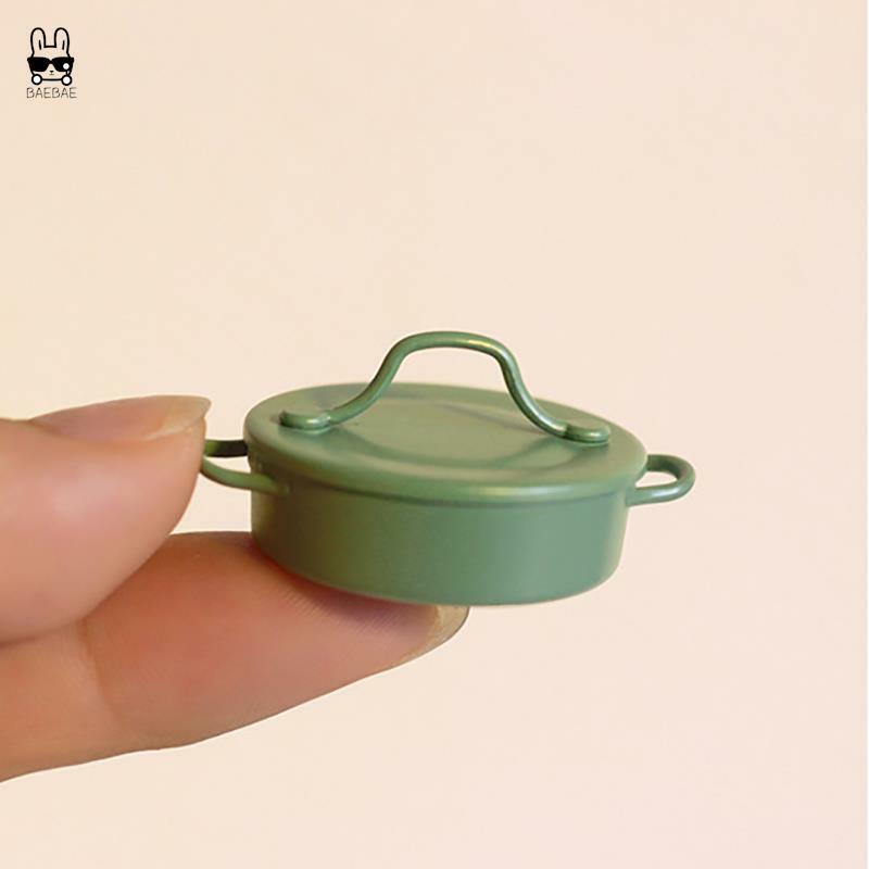 1:12 Dollhouse Miniature Metal Cooking Soup Pot Cookware Dollhouse Kitchen Accessories Miniature
