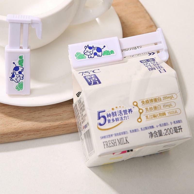 2 pezzi di plastica in stile giapponese scatola del latte Clip di tenuta in scatola Clip di tenuta per bevande borsa per Snack Clip di tenuta per alimenti gadget da cucina