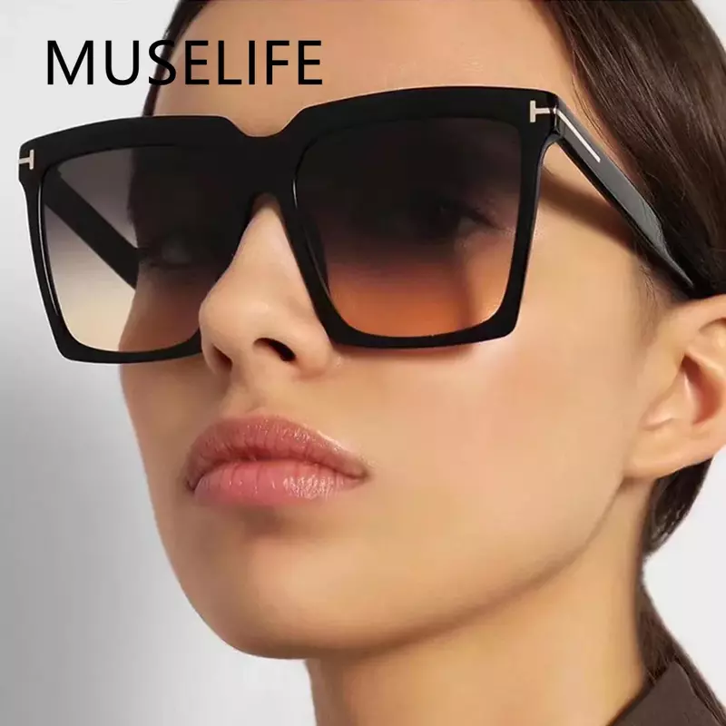 MUSELIFE-gafas de sol cuadradas para mujer, lentes de diseñador de lujo, de ojo de gato, clásicas, Retro, UV400