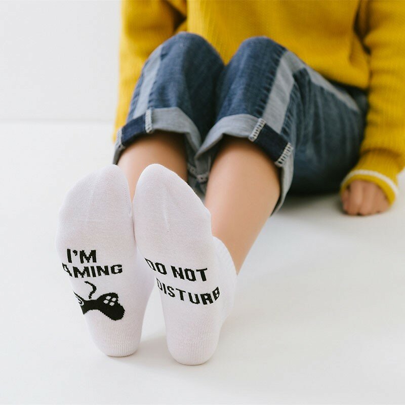 Socks For Women INS Colorful Letter Print Personalized Comfortable Breathable Casual Socks Sports Home Ankle Socks Woman R103