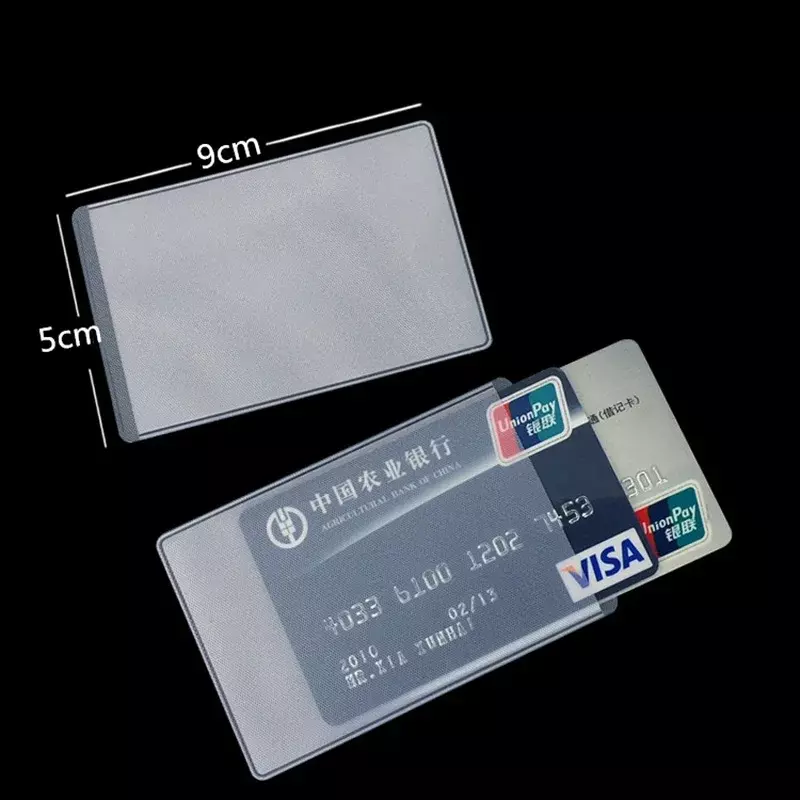 Tampa impermeável transparente do cartão do emblema do PVC, ID do crédito bancário e titular do cartão do ônibus, saco de proteção do documento, bolsa do caso, 1 Pc, 5 Pcs, 10Pcs