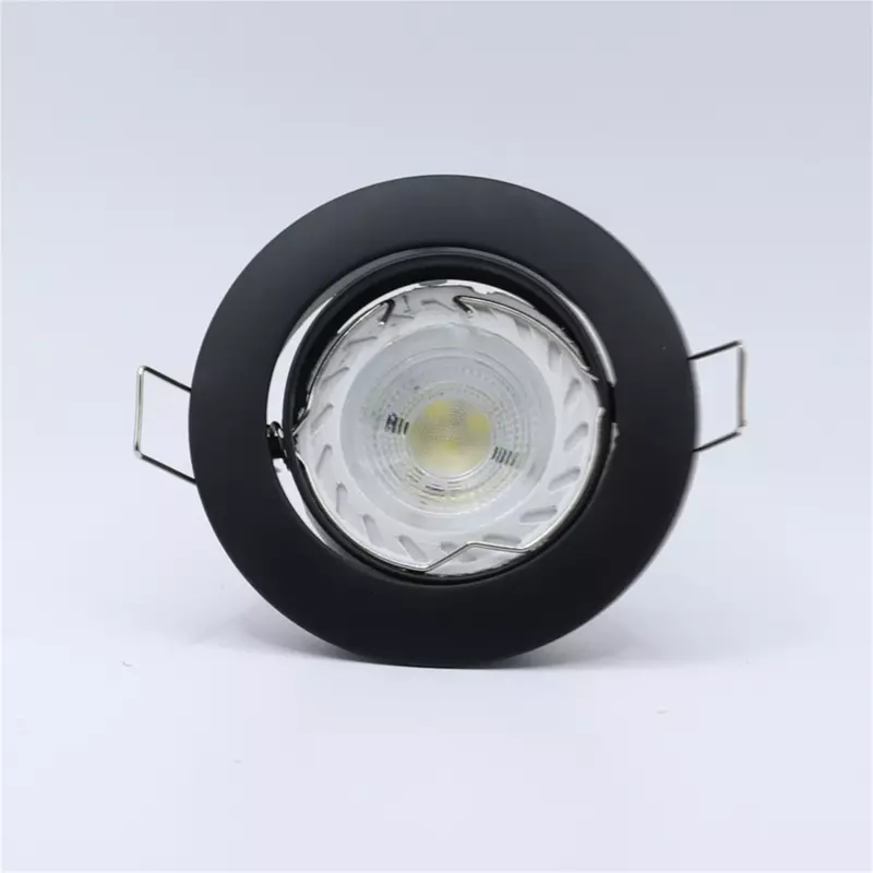 Luz de techo empotrada LED de aluminio, marco de montaje redondo de aluminio, negro, blanco, níquel, Bronce Antiguo, accesorios de foco