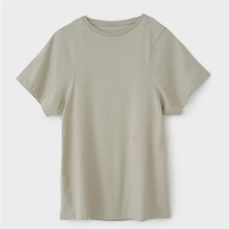 Mehrfarbig besticktes Rundhals-Kurzarm-Baumwoll oberteil im nordischen Stil, lockeres, lässiges Design, schmal geschnittenes Damen-T-Shirt