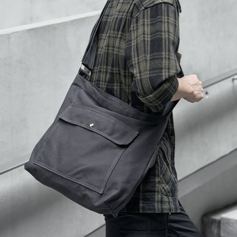 Поперечная сумка для мужчин, винтажный холщовый мессенджер через плечо для отдыха, на молнии, в стиле ретро, для путешествий, офиса
