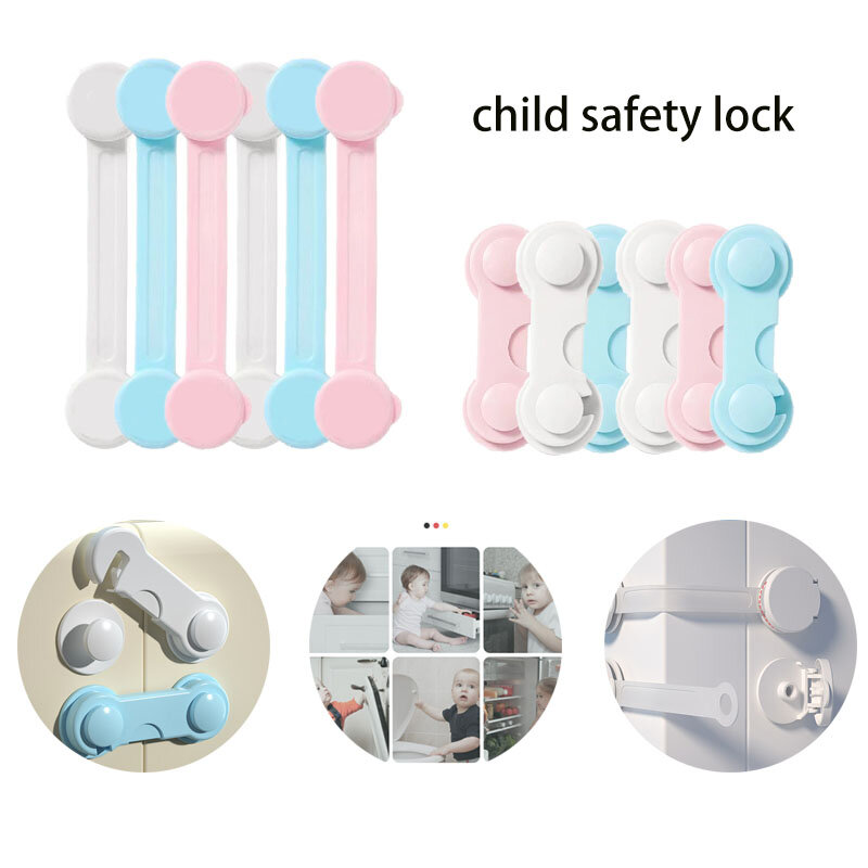Kunci loker anak-anak perlindungan kunci pengaman bayi dari anak-anak laci rumah pintu kabinet kulkas antipenjepit kunci barang bayi