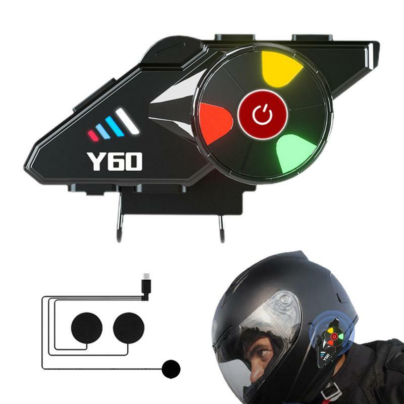 Auriculares ultraligeros con intercomunicador BT para motocicleta, dispositivo RGB para compartir música, accesorios de altavoz, 1000mAh