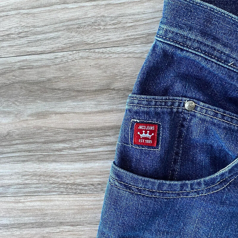 JNCO мешковатые джинсовые шорты для мужчин и женщин уличная одежда Y2K Стильные шорты в стиле хип-хоп Harajuku с карманами Ретро повседневные готические баскетбольные шорты новинка