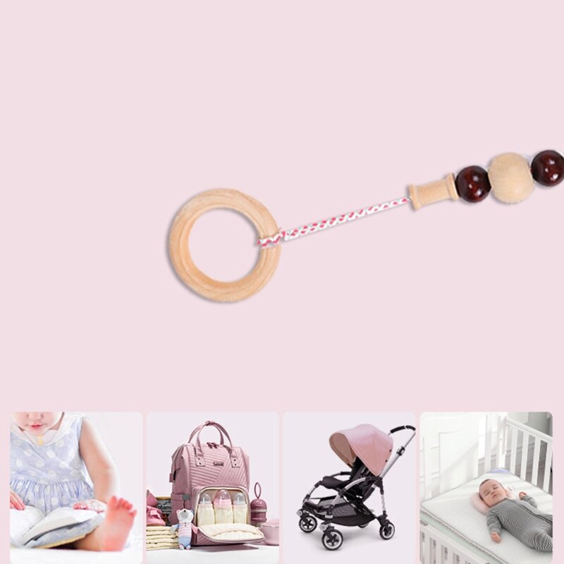 for Play Gym Frame Activity Hanging Pendants for Newborn Wooden Teether Fitness Rack Decorations Stroller Ornaments D7WF