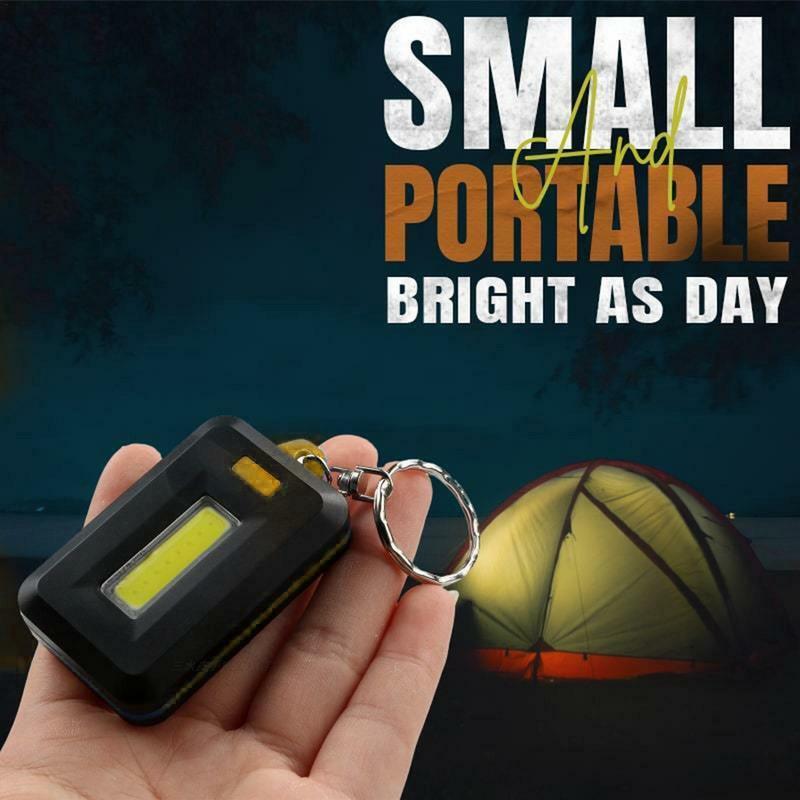 Camping Mini brelok z latarką LED COB latarki 3W wysoka jasna Protable COB brelok do kluczy z latarką lampa robocza do biwakowania wędkarskiego